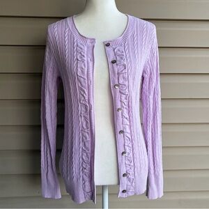 •Eddie Bauer• Cable Knit Cotton Blend Cardigan - Size Small